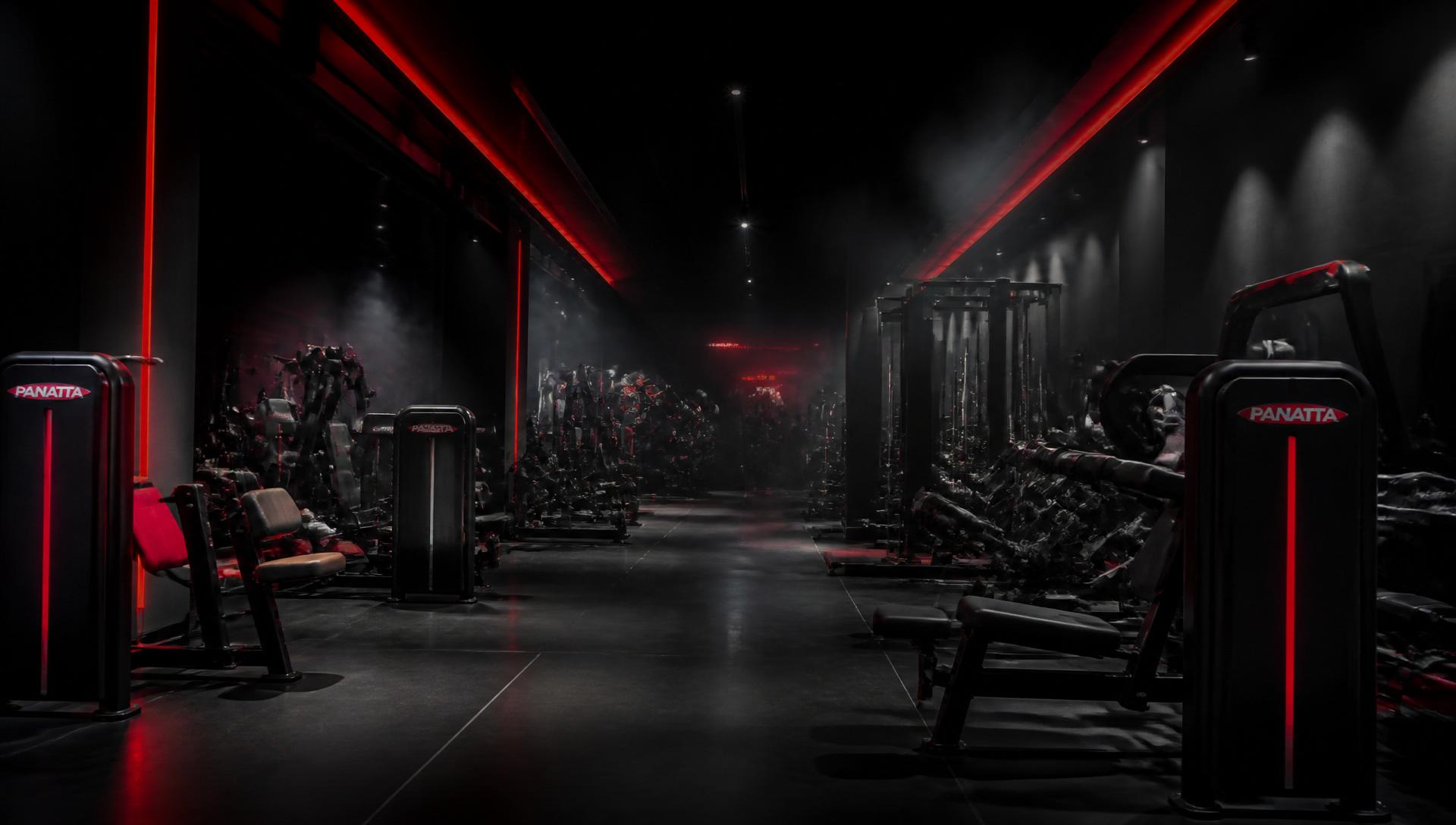 Gimnasio profesional equipado por Magnum Sport con iluminación cinematográfica